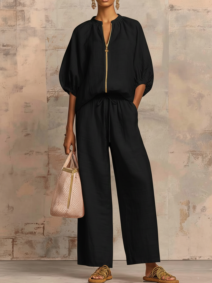 Léonie | Elegant Linen Two-Piece Set