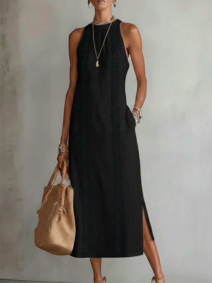 JIMENA | Linen-Textured Midi Dress