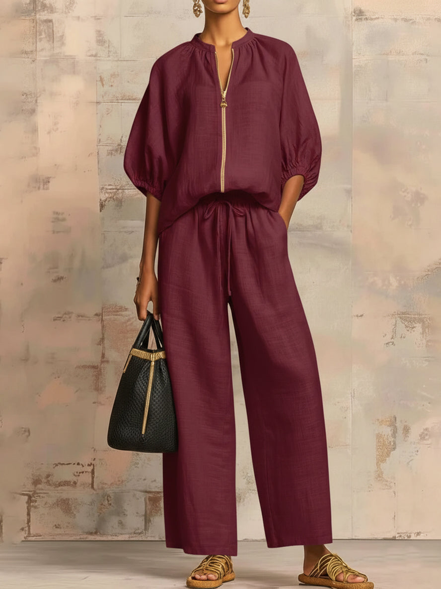 Léonie | Elegant Linen Two-Piece Set