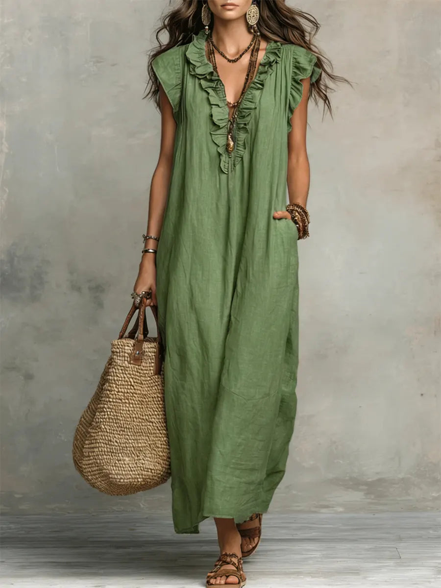 Camélia | Long Bohemian Linen Dress