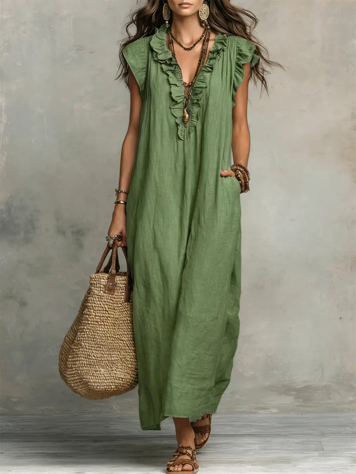Camélia | Long Bohemian Linen Dress