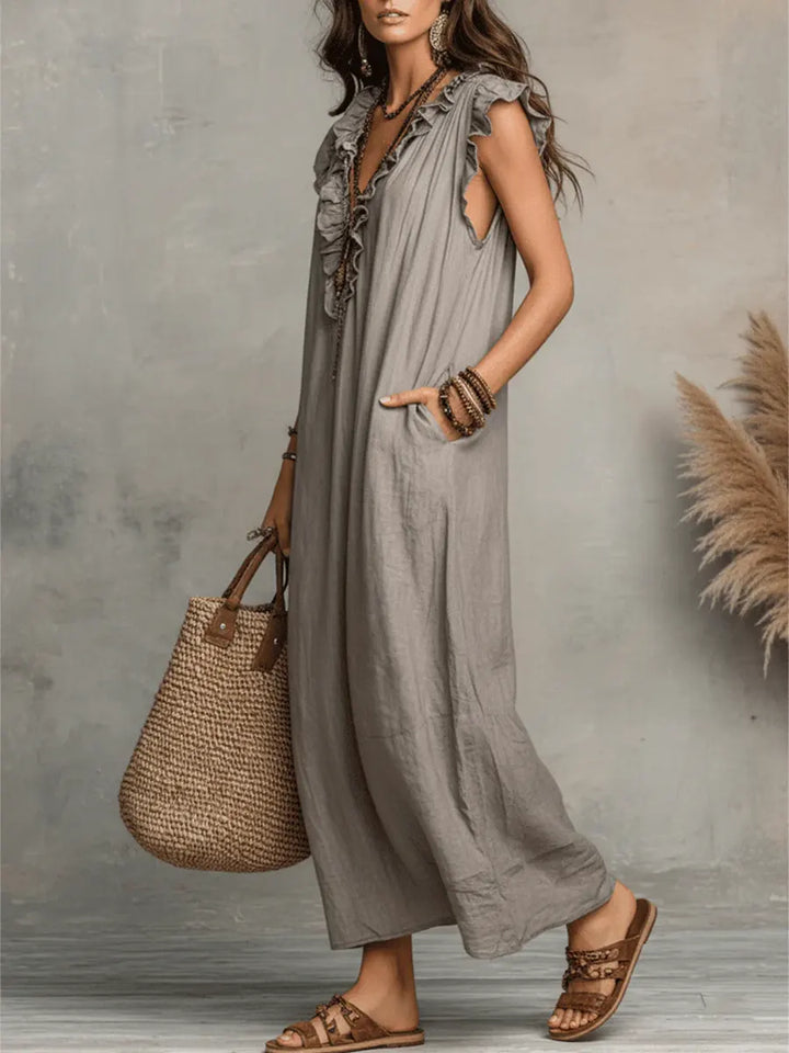 Camélia | Long Bohemian Linen Dress