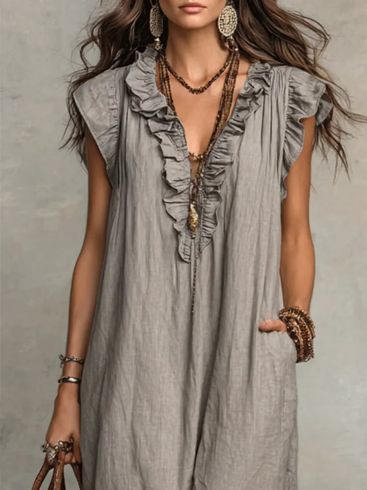 Camélia | Long Bohemian Linen Dress