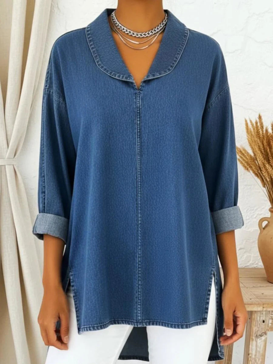 Arlyra™ | Relaxed Shawl Collar Top