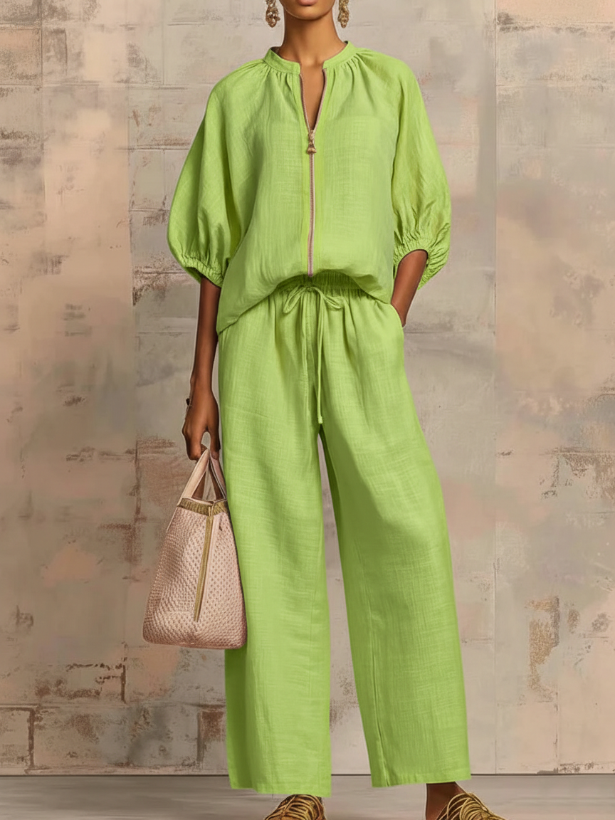 Léonie | Elegant Linen Two-Piece Set