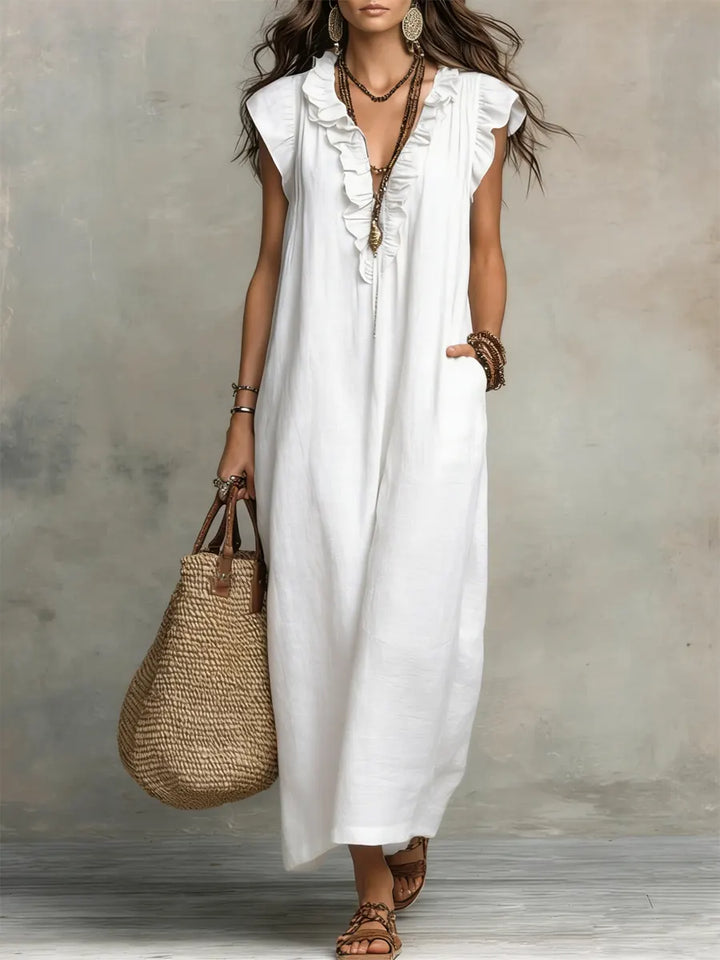 Camélia | Long Bohemian Linen Dress