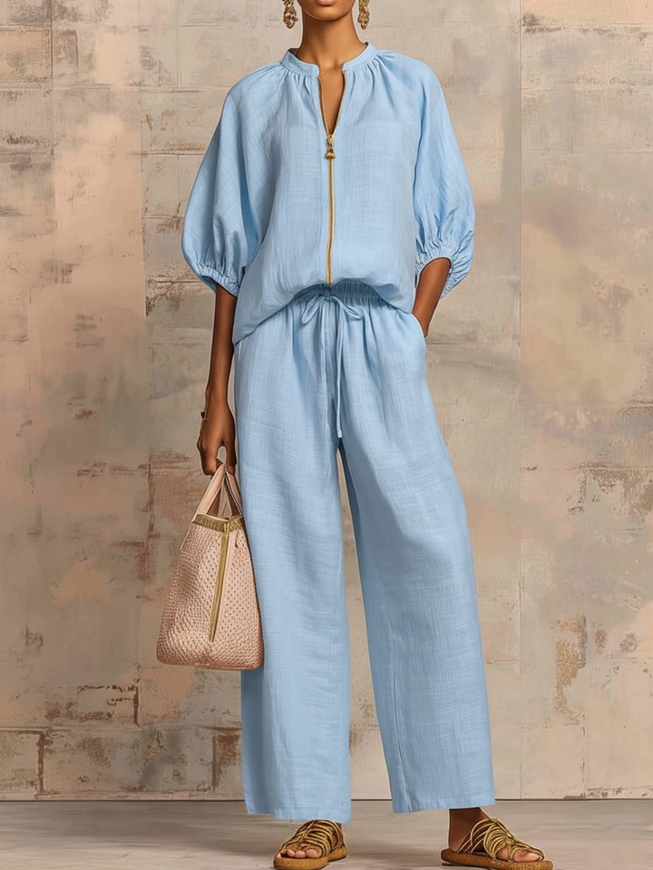 Léonie | Elegant Linen Two-Piece Set