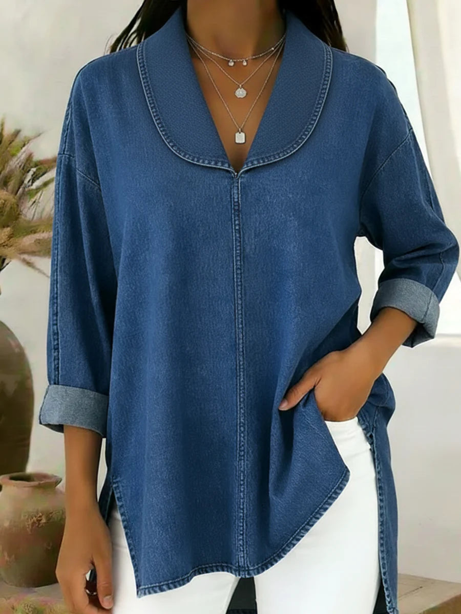 Arlyra™ | Relaxed Shawl Collar Top