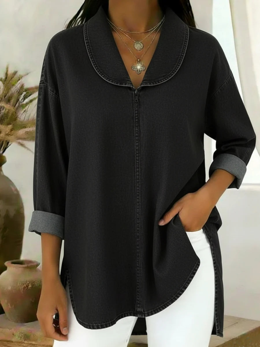 Arlyra™ | Relaxed Shawl Collar Top