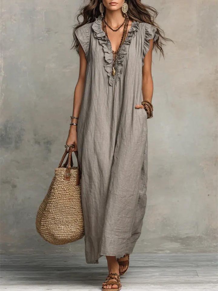 Camélia | Long Bohemian Linen Dress