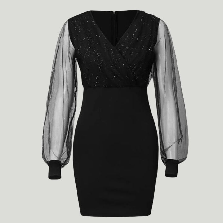Faylisse™ | Sequin Sheer Sleeved Dress