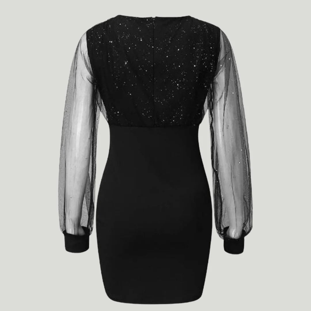 Faylisse™ | Sequin Sheer Sleeved Dress
