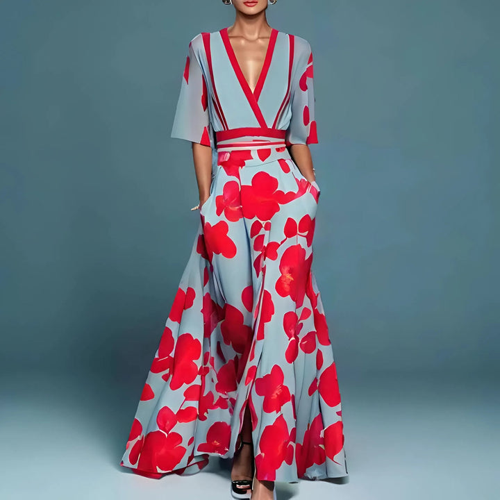 Arlienne™ | Deep-V Maxi Dress