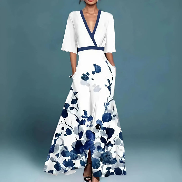 Arlienne™ | Deep-V Maxi Dress