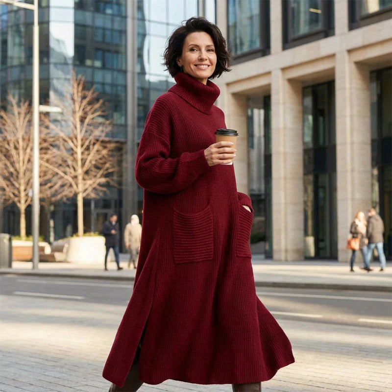 Cirela™ | Turtleneck Long-sleeved Sweater Dress