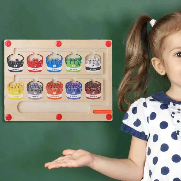 KleurenMaze™ - Houten Educatieve Magneetspel
