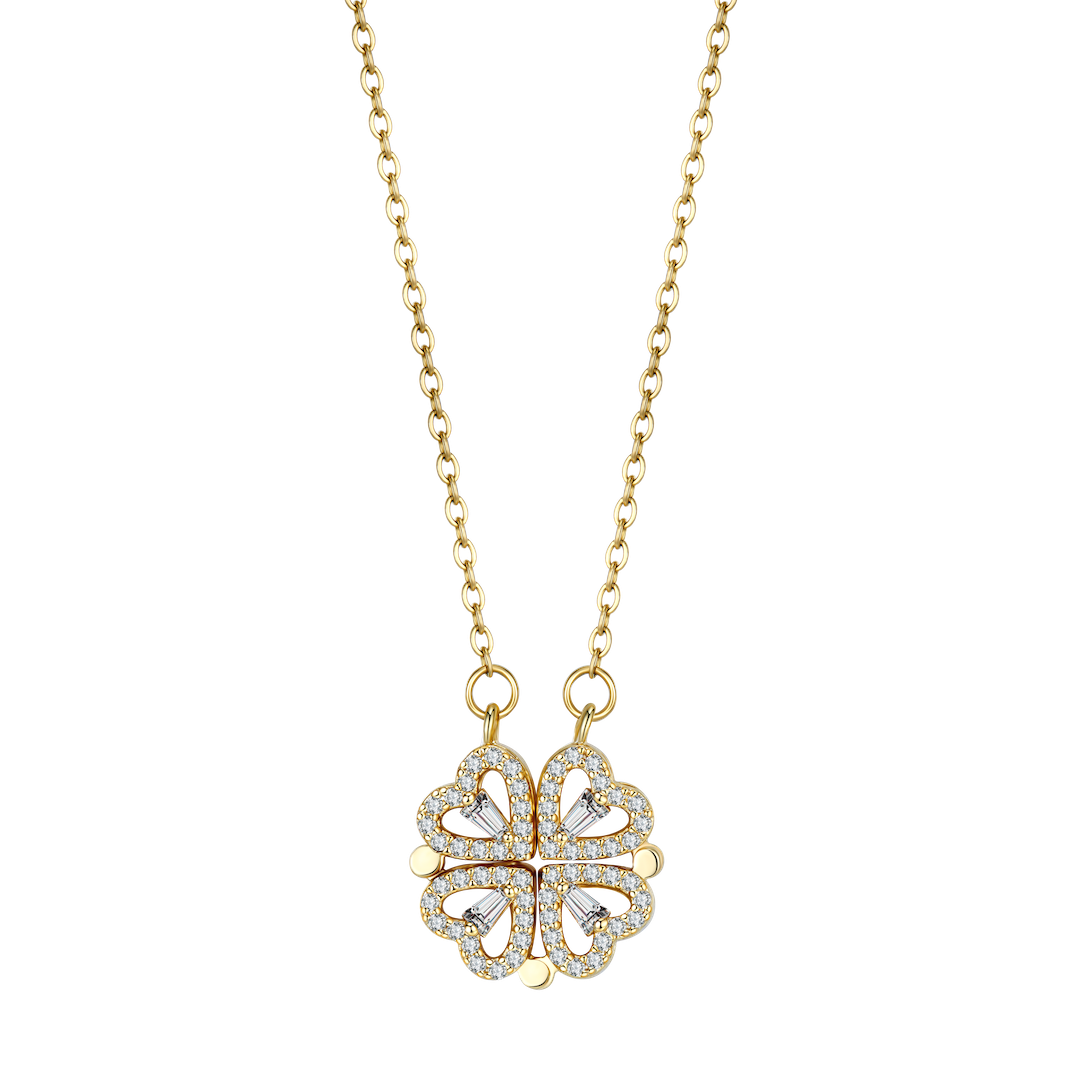 LYNN & CO | 2 In 1 Klaver Hart Ketting