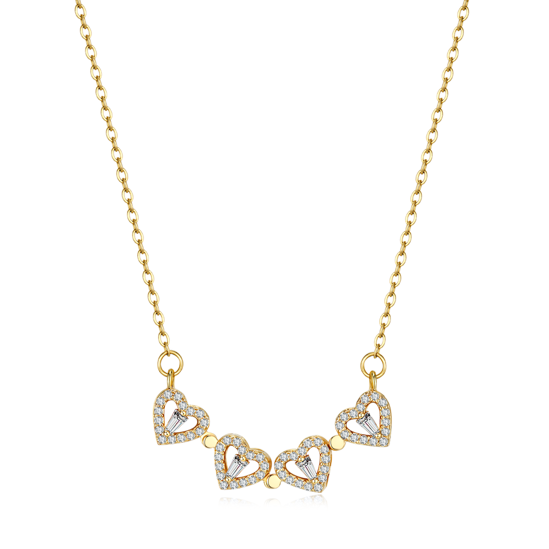 LYNN & CO | 2 In 1 Klaver Hart Ketting